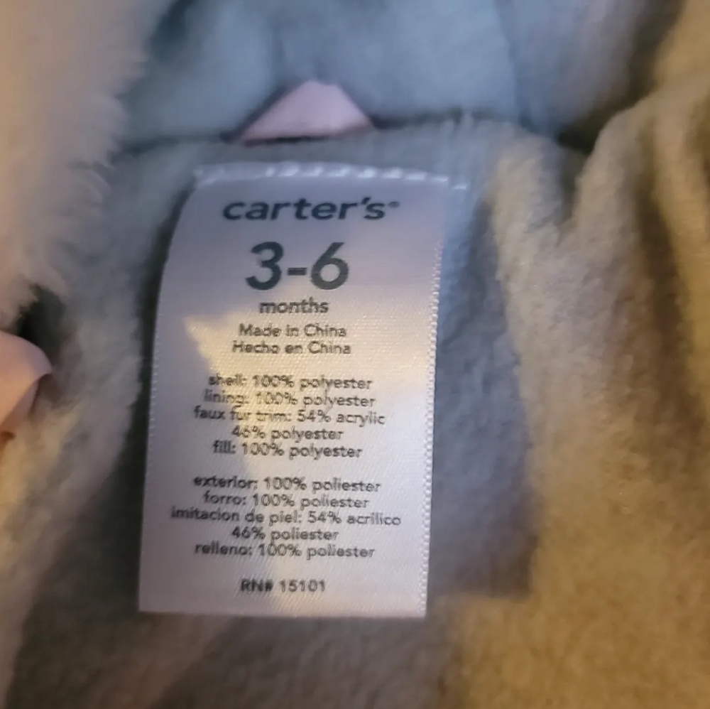 Carters Girls Snowsuit Size 3-6 Months